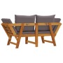 Banco de jardín con cojines 2 en 1 madera maciza de acacia de vidaXL, Bancos de jardín - Ref: Foro24-367580, Precio: 328,60 €...