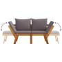 Banco de jardín con cojines 2 en 1 madera maciza de acacia de vidaXL, Bancos de jardín - Ref: Foro24-367580, Precio: 328,60 €...
