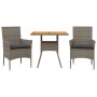 Set de comedor jardín 3 pzas con cojines ratán PE acacia gris de vidaXL, Conjuntos de jardín - Ref: Foro24-3278713, Precio: 1...