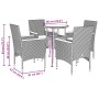Set comedor jardín 5 pzas cojines ratán sintético vidrio beige de vidaXL, Conjuntos de jardín - Ref: Foro24-3278726, Precio: ...
