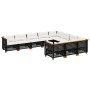 Set de sofás de jardín 10 pzas cojines ratán sintético negro de vidaXL, Conjuntos de jardín - Ref: Foro24-3262034, Precio: 72...