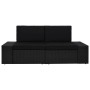 Sofá seccional de 2 plazas de ratán sintético negro de vidaXL, Sofás modulares de exterior - Ref: Foro24-49505, Precio: 190,9...