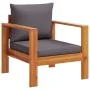 Sillón de jardín con cojines madera maciza de acacia de vidaXL, Sofás modulares de exterior - Ref: Foro24-367627, Precio: 102...