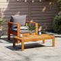 Sillón de jardín con cojines madera maciza de acacia de vidaXL, Sofás modulares de exterior - Ref: Foro24-367627, Precio: 104...