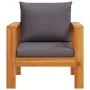 Sillón de jardín con cojines madera maciza de acacia de vidaXL, Sofás modulares de exterior - Ref: Foro24-367627, Precio: 102...