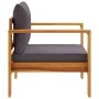 Sillón de jardín con cojines madera maciza de acacia de vidaXL, Sofás modulares de exterior - Ref: Foro24-367627, Precio: 102...