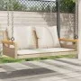 Banco columpio con cojines ratán sintético beige 109x62x40 cm de vidaXL, Bancos de jardín - Ref: Foro24-368148, Precio: 128,8...