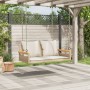 Banco columpio con cojines ratán sintético beige 109x62x40 cm de vidaXL, Bancos de jardín - Ref: Foro24-368148, Precio: 120,9...