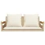 Banco columpio con cojines ratán sintético beige 109x62x40 cm de vidaXL, Bancos de jardín - Ref: Foro24-368148, Precio: 128,8...