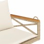 Banco columpio con cojines ratán sintético beige 109x62x40 cm de vidaXL, Bancos de jardín - Ref: Foro24-368157, Precio: 109,6...