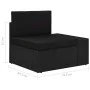 Sofá seccional de 2 plazas de ratán sintético negro de vidaXL, Sofás modulares de exterior - Ref: Foro24-49505, Precio: 200,7...