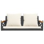 Banco columpio con cojines ratán sintético negro 109x62x40 cm de vidaXL, Bancos de jardín - Ref: Foro24-368155, Precio: 121,8...