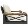 Schaukelbank mit schwarzen synthetischen Rattankissen 109x62x40 cm von vidaXL, Gartenbänke - Ref: Foro24-368155, Preis: 122,5...
