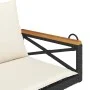 Schaukelbank mit schwarzen synthetischen Rattankissen 109x62x40 cm von vidaXL, Gartenbänke - Ref: Foro24-368155, Preis: 122,5...