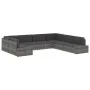 Sofá seccional de 2 plazas de ratán sintético negro de vidaXL, Sofás modulares de exterior - Ref: Foro24-49505, Precio: 200,7...