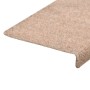 Alfombrilla de escaleras 15 uds tela punzonada marrón 65x21x4cm de vidaXL, Alfombrillas para escalones - Ref: Foro24-134561, ...
