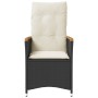 Sillón reclinable de jardín con cojines ratán sintético negro de vidaXL, Sillas de jardín - Ref: Foro24-365643, Precio: 119,8...