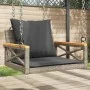 Banco columpio con cojines ratán sintético gris 63x62x40 cm de vidaXL, Bancos de jardín - Ref: Foro24-368174, Precio: 87,16 €...