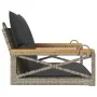 Banco columpio con cojines ratán sintético gris 63x62x40 cm de vidaXL, Bancos de jardín - Ref: Foro24-368174, Precio: 87,16 €...