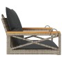 Banco columpio con cojines ratán sintético gris 63x62x40 cm de vidaXL, Bancos de jardín - Ref: Foro24-368174, Precio: 81,98 €...