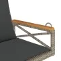 Banco columpio con cojines ratán sintético gris 63x62x40 cm de vidaXL, Bancos de jardín - Ref: Foro24-368174, Precio: 87,16 €...