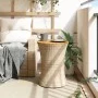 Mesa de jardín forma de tambor ratán sintético y madera beige de vidaXL, Mesas de jardín - Ref: Foro24-368298, Precio: 79,64 ...