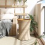 Mesa de jardín forma de tambor ratán sintético y madera beige de vidaXL, Mesas de jardín - Ref: Foro24-368298, Precio: 70,76 ...