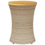 Mesa de jardín forma de tambor ratán sintético y madera beige de vidaXL, Mesas de jardín - Ref: Foro24-368298, Precio: 79,64 ...