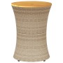 Mesa de jardín forma de tambor ratán sintético y madera beige de vidaXL, Mesas de jardín - Ref: Foro24-368298, Precio: 70,76 ...