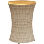 Mesa de jardín forma de tambor ratán sintético y madera beige de vidaXL, Mesas de jardín - Ref: Foro24-368298, Precio: 70,76 ...