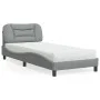 Cama con colchón tela gris claro 90x200 cm de vidaXL, Camas y somieres - Ref: Foro24-3208506, Precio: 281,13 €, Descuento: %