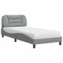 Cama con colchón tela gris claro 90x200 cm de vidaXL, Camas y somieres - Ref: Foro24-3208506, Precio: 281,13 €, Descuento: %