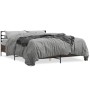 Estructura cama madera ingeniería metal marrón roble 160x200 cm de vidaXL, Camas y somieres - Ref: Foro24-3280056, Precio: 15...