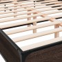 Estructura cama madera ingeniería metal marrón roble 160x200 cm de vidaXL, Camas y somieres - Ref: Foro24-3280056, Precio: 15...