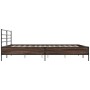 Estructura cama madera ingeniería metal marrón roble 180x200 cm de vidaXL, Camas y somieres - Ref: Foro24-3280061, Precio: 15...