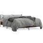 Estructura cama madera ingeniería metal roble ahumado 160x200cm de vidaXL, Camas y somieres - Ref: Foro24-3280054, Precio: 14...