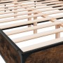 Estructura cama madera ingeniería metal roble ahumado 160x200cm de vidaXL, Camas y somieres - Ref: Foro24-3280054, Precio: 14...