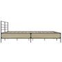 Estructura cama madera ingeniería metal roble Sonoma 200x200 cm de vidaXL, Camas y somieres - Ref: Foro24-3280063, Precio: 15...