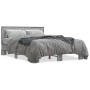 Estructura cama madera ingeniería metal gris Sonoma 140x200 cm de vidaXL, Camas y somieres - Ref: Foro24-3280105, Precio: 154...