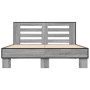 Estructura cama madera ingeniería metal gris Sonoma 140x200 cm de vidaXL, Camas y somieres - Ref: Foro24-3280105, Precio: 154...