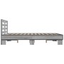 Estructura cama madera ingeniería metal gris Sonoma 140x200 cm de vidaXL, Camas y somieres - Ref: Foro24-3280105, Precio: 154...