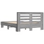 Estructura cama madera ingeniería metal gris Sonoma 140x200 cm de vidaXL, Camas y somieres - Ref: Foro24-3280105, Precio: 154...