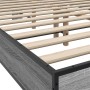 Estructura cama madera ingeniería metal gris Sonoma 140x200 cm de vidaXL, Camas y somieres - Ref: Foro24-3280105, Precio: 154...
