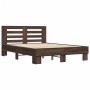 Estructura cama madera ingeniería metal marrón roble 120x200 cm de vidaXL, Camas y somieres - Ref: Foro24-3280111, Precio: 14...
