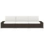 Sofá seccional de 3 plazas de ratán sintético marrón de vidaXL, Sofás modulares de exterior - Ref: Foro24-49516, Precio: 342,...
