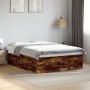 Estructura de cama madera de ingeniería roble ahumado 160x200cm de vidaXL, Camas y somieres - Ref: Foro24-3280913, Precio: 15...