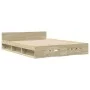 Sonoma oak engineered wood bed with drawers 140x200 cm by vidaXL, Beds and slatted bases - Ref: Foro24-3280750, Price: 162,73...
