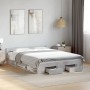 Cama con cajones madera ingeniería gris hormigón 140x190 cm de vidaXL, Camas y somieres - Ref: Foro24-3280765, Precio: 186,95...