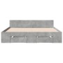 Cama con cajones madera ingeniería gris hormigón 140x190 cm de vidaXL, Camas y somieres - Ref: Foro24-3280765, Precio: 186,95...
