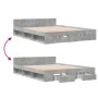 Cama con cajones madera ingeniería gris hormigón 140x190 cm de vidaXL, Camas y somieres - Ref: Foro24-3280765, Precio: 186,95...